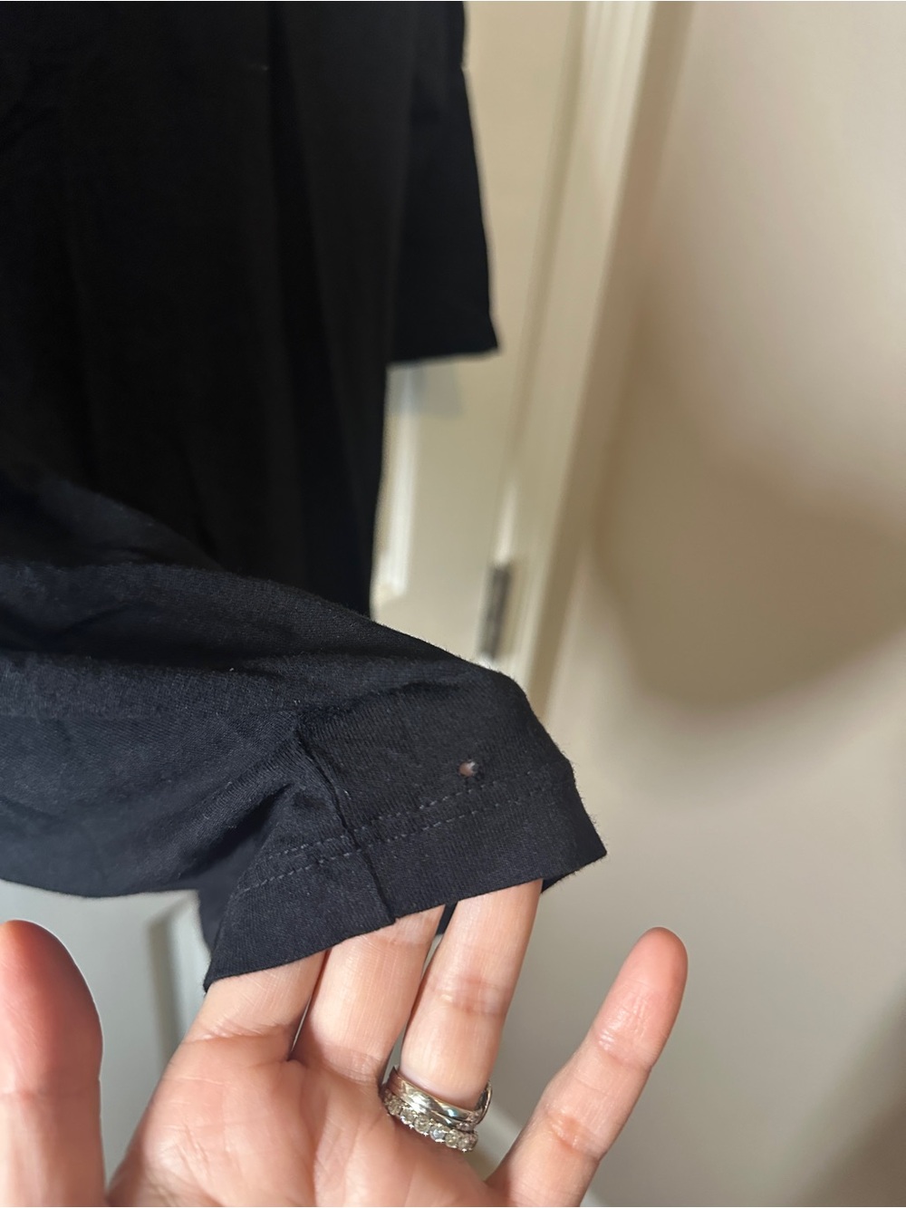 Carbon38 Black Scoop Neck Short Sleeve Top with flaw - Picture 5 of 8